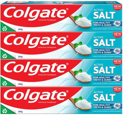 Colgate Active Salt Toothpaste with Salt and Mint, Daily Germ Protection (Combo Pack) Toothpaste