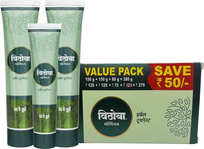 Vithoba Premium Toothpaste | For White Strong Teeth & Refreshing Breath |150g+150g+80g | Toothpaste