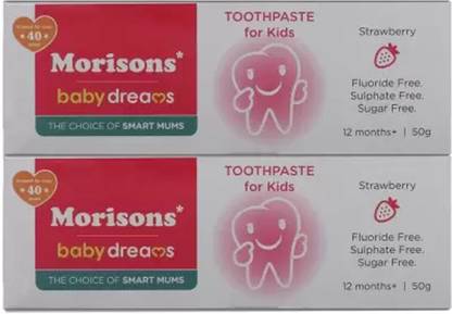 Morisons baby dreams strawberry tothpaste pack of 2 (50g) Toothpaste