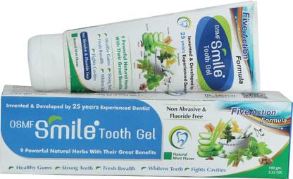 OSMF Smile Natural Tooth Gel, Reduce Sensitivity, Bleeding Gums, Whitens Teeth Toothpaste
