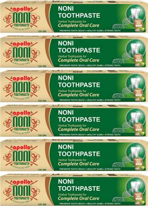 Apollo Noni Toothpaste for Cavity Protection Herbal Toothpaste Toothpaste Pack of 6) Toothpaste
