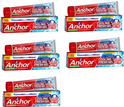 ANCHOR Cooling Fresh Red Gel With Brush Toothpaste