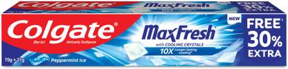 Colgate MaxFresh Blue Gel Paste with Menthol for Super Fresh Breath (Peppermint Ice) Toothpaste