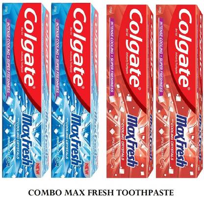 Colgate Max Fresh Toothpaste, Blue Gel Paste + Red Gel Paste Toothpaste
