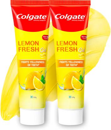 Colgate Lemon Fresh Gel Tooth Paste Fights Yellowness of Teeth - New Fresh Flavor Toothpaste