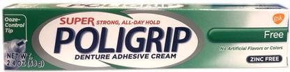 Super Poli-Grip Denture Adhesive Cream: 2 Packs Toothpaste