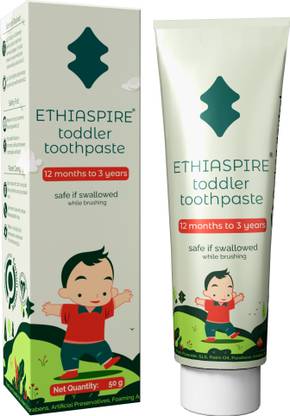 Ethiaspire Toddler Toothpaste Safe if Swallowed No Added Flavor or Color | 1 to 3-year-olds Toothpaste