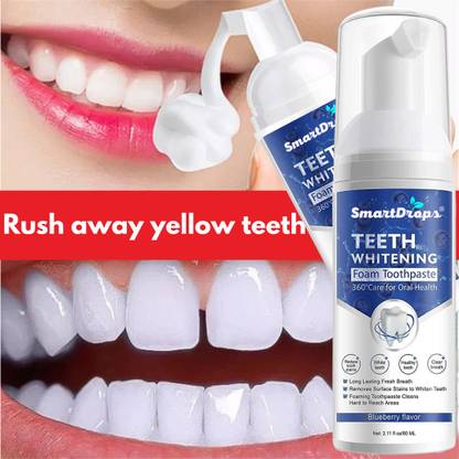 smartdrops Teeth Whitening Foam To Removes Bad Breath Fights Germs Toothpaste