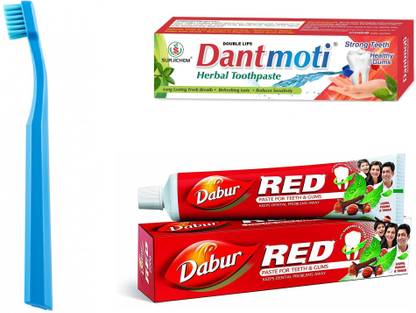 Dabur Red Toothpaste 80 Grm With Paste 100 Grm With Toothbrush Toothpaste