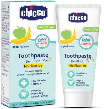 Chicco AppleBanana Flavour , 6M to 6Y Baby, Preservative Free Toothpaste