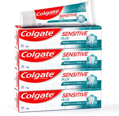 Colgate Sensitive Plus Enamel Repair & Cavity Protection,280g(70gX4)(Pack of 4,70g each) Toothpaste