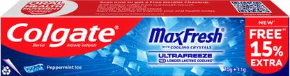 Colgate MaxFresh Blue Gel Paste with Menthol for Super Fresh Breath (Peppermint Ice) Toothpaste