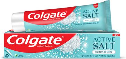 Colgate Active Salt Toothpaste with Salt and Mint, Daily Germ Protection (Combo Pack) Toothpaste