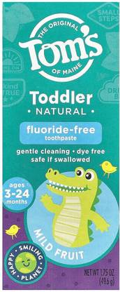 Tom's Of Maine Natural Fluoride Free Children's Training Toothpaste, Mild Fruit Flavor Toothpaste