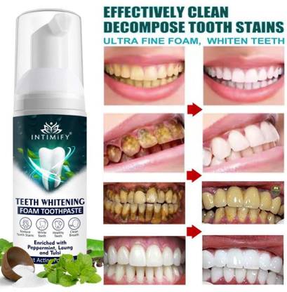 INTIMIFY Teeth Whitening Foam, Deeply Clean Gums Stain Removal Toothpaste, Fights Germs Toothpaste