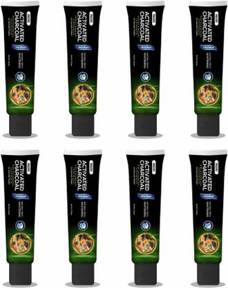 Jagat Devsutra Dr. Trusted Ayurvedic HERBAL Activated Charcoal Toothpaste for Teeth Whitening - 100% Natural Formula with Mint Flavour, No Fluoride & Artificial Colours Toothpaste