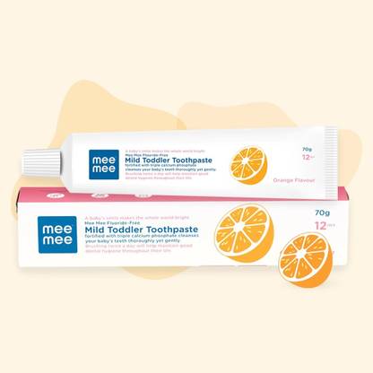MeeMee Fluoride-Free Orange Flavor with Triple Calcium Phosphate Protection Toothpaste