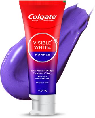 Colgate Visible White Purple Toothpaste, Color-Corrects Yellow Tones on 1st Use^ Toothpaste