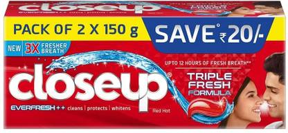 Closeup India's No. 1 Gel Toothpaste| with 3x Freshness Toothpaste