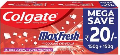 Colgate MaxFresh Anticavity Toothpaste Gel Spicy Fresh (Pack of 2)