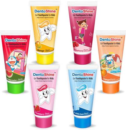 Dentoshine Gel Toothpaste for Kids - 6 Flavors Toothpaste