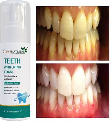 7 Days Natural Teeth Whitening Foam To Removes Bad Breath Fights Germs Teeth Whitening liquid