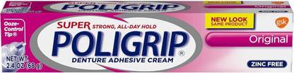 Poligrip Super Original Size Polident Denture Adhesive Cream 2.4 Oz Toothpaste