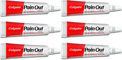 कोलगेट पेन आउट डेंटल जेल एक्सप्रेस रिलीफ फ्रॉम टूथ पेन 6x10g (पैक ऑफ 6, 10g ईच) टूथपेस्ट