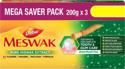 Dabur Meswak Complete Oral & Gum Care | No added Fluoride & Paraben Toothpaste