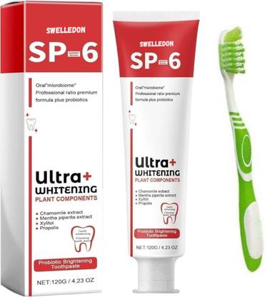 SWELLEDON SP6 Toothpaste - Remove Plaque, Stains, and Enjoy a Whiter Smile With Brush 30g Toothpaste
