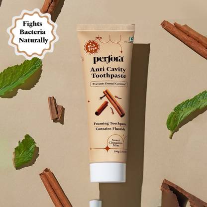 Perfora Anti Cavity Toothpaste - Sweet Cinnamon Mint, SLS & Titanium Dioxide free Toothpaste