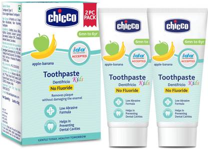 Chicco Toothpaste Apple Banana 6M-6Y NOFL 50G 2P Toothpaste