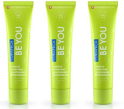 Curaprox Gentle Everyday Whitening Toothpaste (Apple + Aloe) 60ml x Pack of 3 Toothpaste