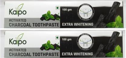 KAIPO Pure & Primium Activated Charcoal Toothpaste ( 2x100=200g ) Toothpaste