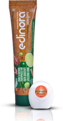 Edinora Sensipro Ayurvedic Toothpaste 45gm + Dental Floss Combo | Dental Floss (25 m) | Toothpaste