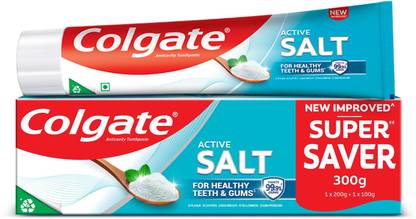 Colgate Active Salt Toothpaste with Salt and Mint, Daily Germ Protection (Combo Pack) Toothpaste