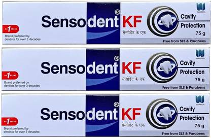 sensodent KF Medicated Foaming Dental Gel - 3 x 75g Packs Toothpaste