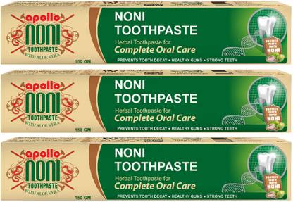 Apollo Noni Toothpaste for Cavity Protection Herbal Toothpaste Toothpaste Pack of 3 Toothpaste
