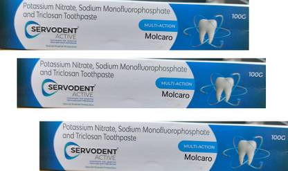 MOLCARO SERVODENT ACTIVE MULTI ACTION TOOTHPASTE PACK OF 3 Toothpaste