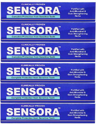 Sensora Herbal Sensitivity Toothpaste with Rapid Relief for Sensitive Teeth|Pack of 6 Toothpaste
