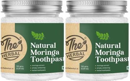 The Herbal Natural Moringa Toothpaste In Jar SLS Free Daily Oral Plaque Removal Bad Breath Toothpaste