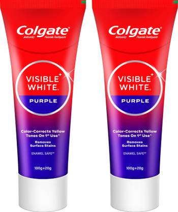 Colgate Visible White Purple Tooth paste, Color-Corrects Yellow Tones on 1st Use^ Toothpaste