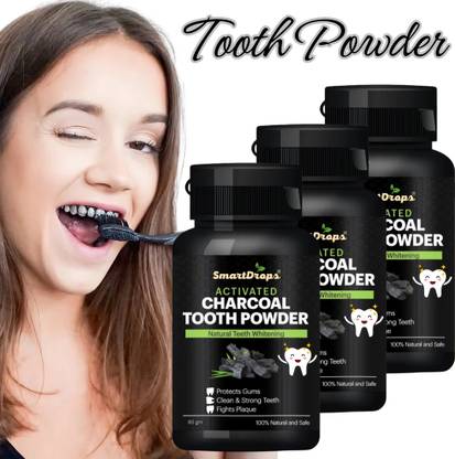 smartdrops Charcoal Teeth Whitening Powder for Sensitive Teeth|For Yellow Strain&Bad Breath