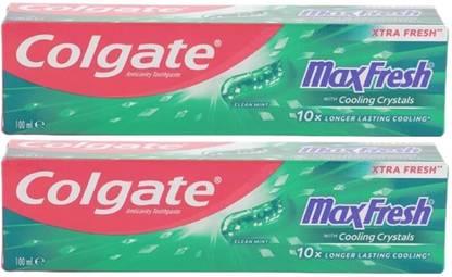 Colgate MAX FRESH WITH COOLING CRYSTALS CLEAN MINT TOOTHPASTE 100 ML PACK OF 2 Toothpaste