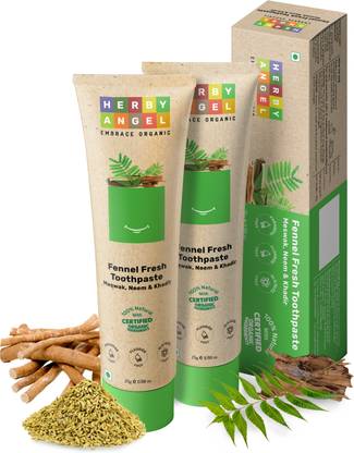 HERBY ANGEL Baby Natural Toothpaste - Fennel Fresh with Neem, Meswak, & Khadir Toothpaste