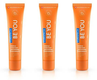 Curaprox Gentle Everyday Whitening Toothpaste (Orange) 60ml x Pack of 3 Toothpaste