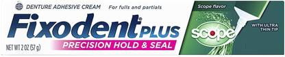 Fixodent Food Seal Denture Adhesive Cream plus Scope Flavor Toothpaste