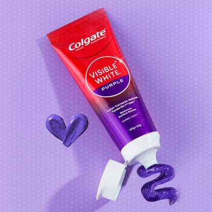 Colgate Visible White Purple Toothpaste, Color-Corrects Yellow Tones on 1st Use^ Toothpaste