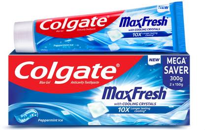 Colgate MaxFresh Toothpaste, Blue Gel Paste with Menthol: Peppermint Ice (Combo Pack) Toothpaste