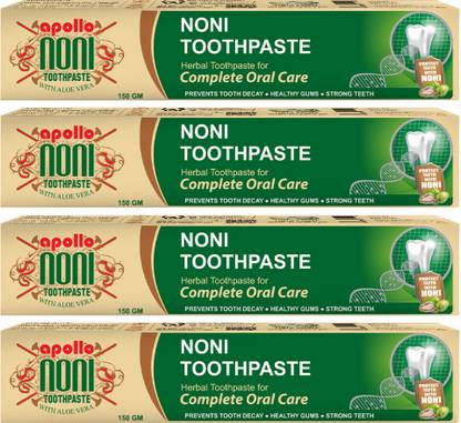 Apollo Noni Toothpaste for Cavity Protection Herbal Toothpaste Toothpaste Pack of 4 Toothpaste